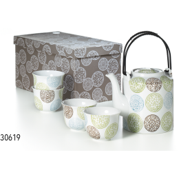 Geschenkdoos met theepot en 4 kopjes 'Liang'